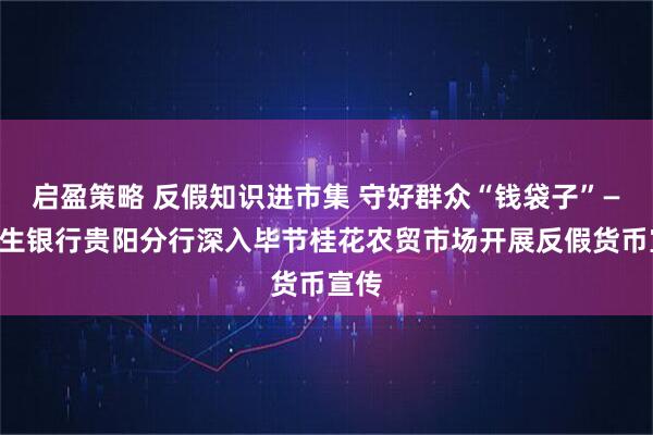 启盈策略 反假知识进市集 守好群众“钱袋子”——民生银行贵阳分行深入毕节桂花农贸市场开展反假货币宣传